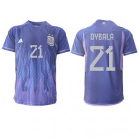 Camiseta Argentina Paulo Dybala #21 Segunda Equipación Replica Mundial 2022 mangas cortas